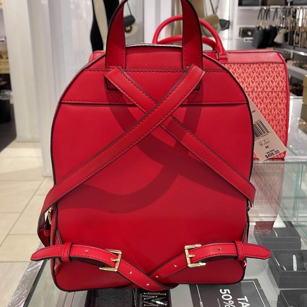 Michael Kors Jaycee Medium Pebbled Leather Backpack
Bright Red
NWT - Picture 14 of 16